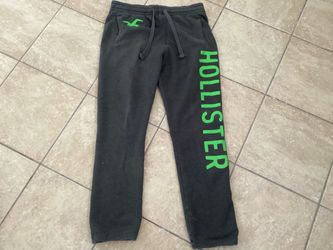 Hollister Y2K Unisex Gray Sweatpants Men’s Size Large Straight Leg Relaxed Fit Back Pocket Preowned