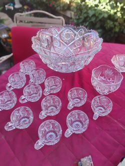 15 Piece Crystal Punch Bowl Set