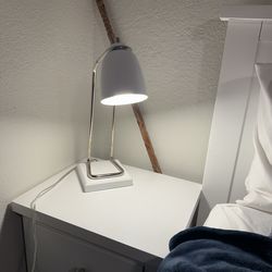 Modern White & Chrome Table Lamp