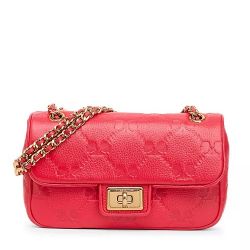 Karl Lagerfeld Red Leather Shoulder / Crossbody Bag Gold Hardware Make A Offer