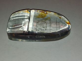 Glass mouse paperweight, desk ornament, Florida State University