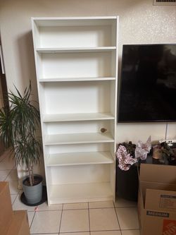 2 Large white IKEA shelves