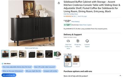 Credenza Console Table with Sliding Door