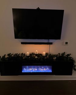 Floating Entertainment Center with Fireplace