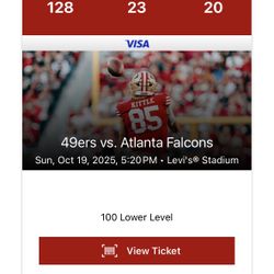 49ers vs Atlanta Falcons (Aisle Seat + Free Food + Drinks) 