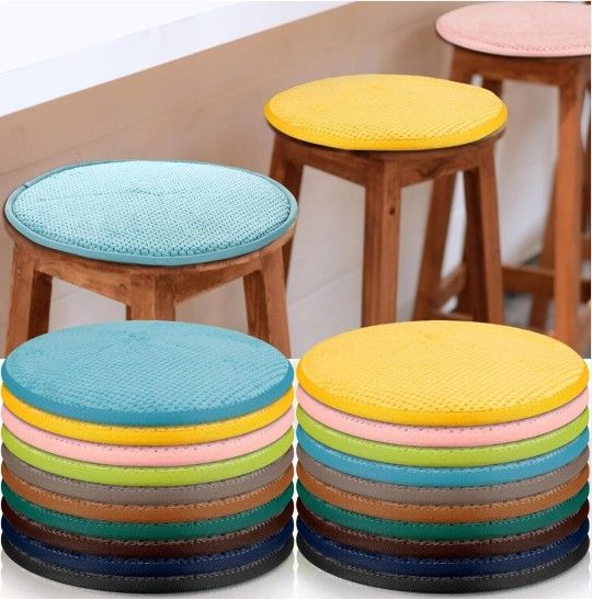 20 Pcs Round Bar Stool Seat Covers 14 Inch Colorful Round Stool Cushion Soft Chair Seat Pads with Anti Skid Strap for Indoor Outdoor Kitchen Dining Bi