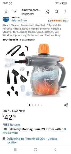 Steam Cleaner, Pressurized Handheld 13pcs Multi-Purpose Natural Deep Cleaning Steamer, Portable Steamer for Cleaning Home, Grout, Kitchen, Car, Window