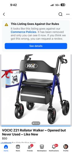 VOCIC Rollator Walker with Seat and Storage