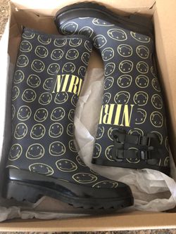 Nirvana Women Half Calf Rubber Rainboots Printed Waterproof Rubber