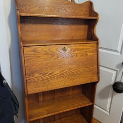 Oak Secratary Desk/Bookcase