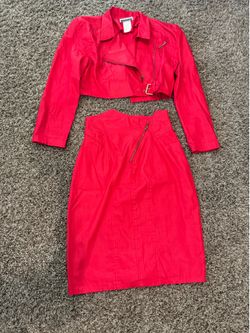 Vintage Red Contempo Skirt/ Jacket Size 7