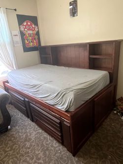Used Bed Frame + 2 mattresses