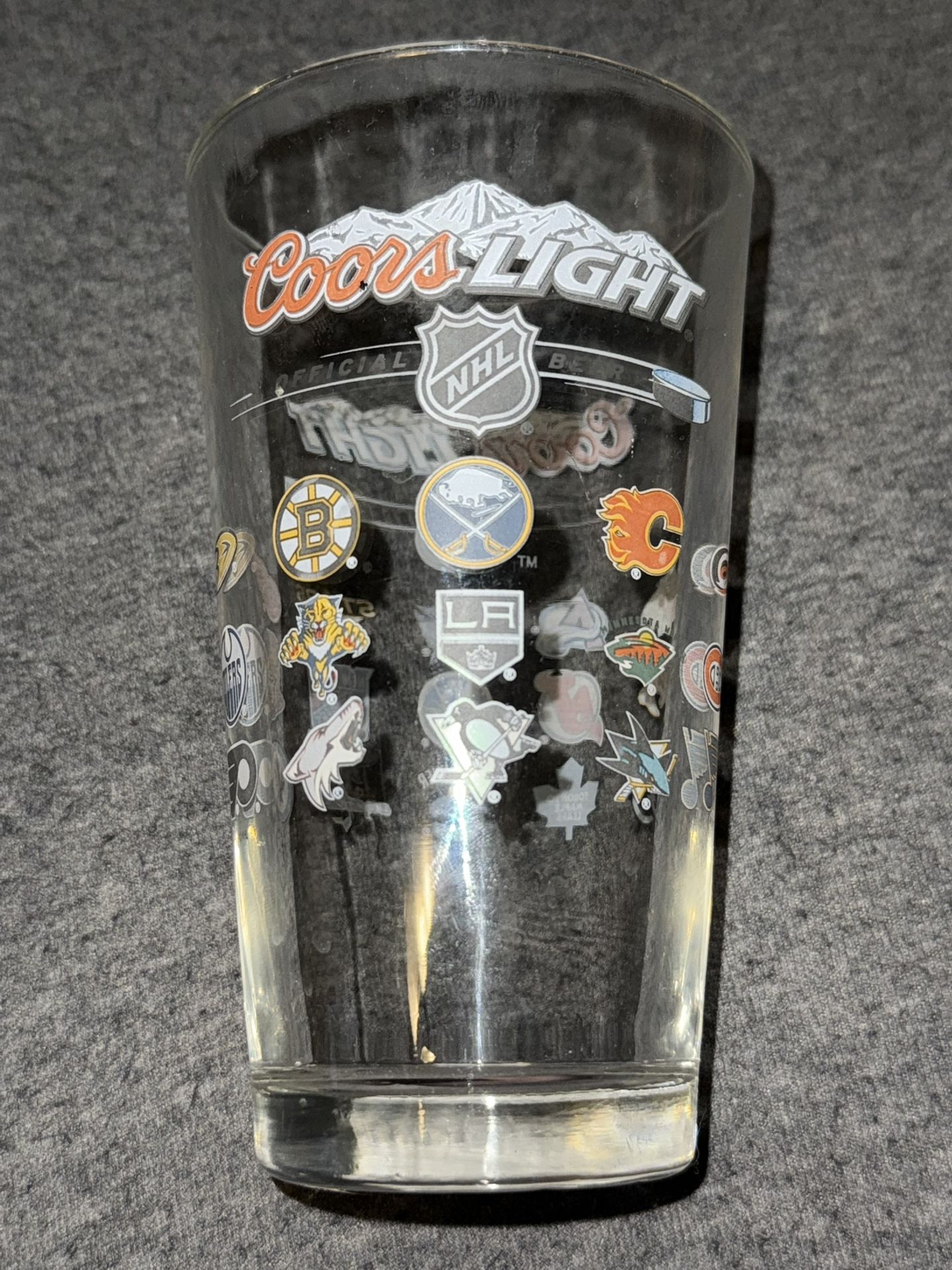 NHL Hockey Coors Light Beer Glass Glassware Fragile Used Pre Owned Collectible U