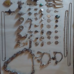 Read Description! Vintage Sterling Silver Pendants, Necklaces, Rings, Earrings Etc