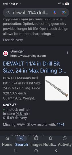 11/4 dewalt drill bit