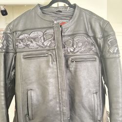 Leather motorcycle jacket
