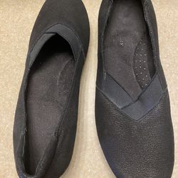 Black Suede Slip Ons (size 8.5) Like New