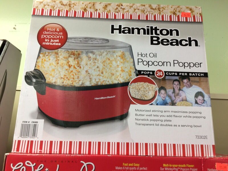 Hamilton Beach Hot Oil Popcorn Popper, Red