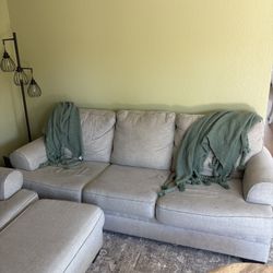 Couches And Large Chair With Ottoman 
