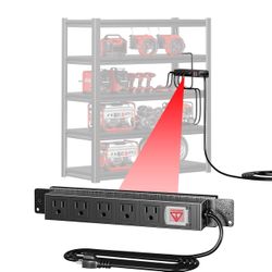 5 Outlet Power Strip for 16 Inch Wide Garage Shelving,Metal Shelf Accessories Adjustable Easy Charging Easy to Install Heavy Duty Steel Metal for Gara
