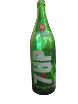 Vintage 7UP Green Glass Bottle, 33.8 Oz Bottle 