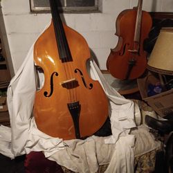 I Have a large Bass With a  built-in  Kickstand  And a Nice  Cello  and One Bow.