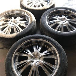 22” rims w/tires 4 set price 