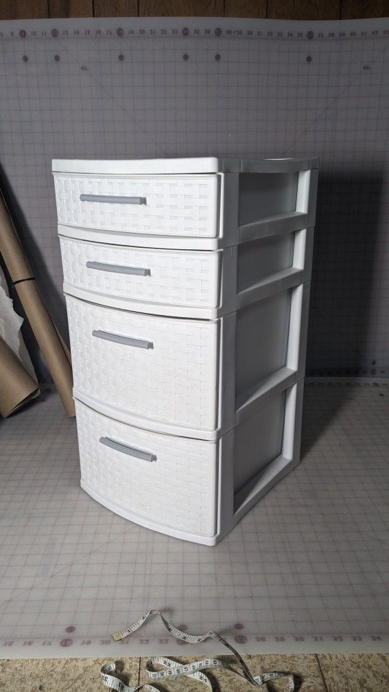4 Drawer White Plastic Storage 