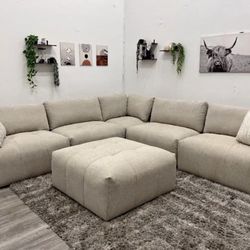 Cream Modular Sectional Couch - Free Delivery