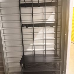 Metal Coat Rack/Shoe Bench