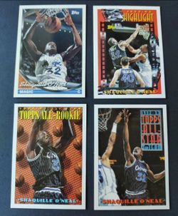 SHAQUILLE O'NEAL Topps Basketball Cards x4 All Star , All Rookie Team Highlights