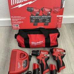 Milwaukee M12 12-Volt Brushless Cordless Subcompact Drill & Impact Driver with 2 Batteries