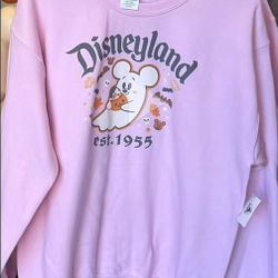 DISNEYLAND 2025 Halloween Boo-tiful Minnie Cutie Ghost Pink Sweatshirt Med NEW