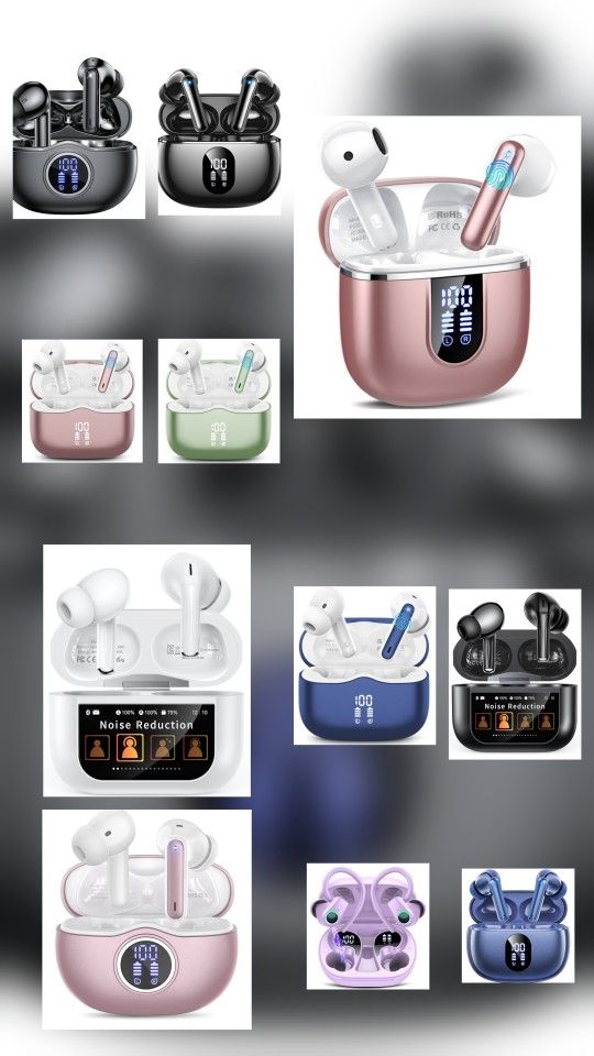 Wireless Earbuds, 2025 Ear Buds with Big Bass Stereo Sound, Lightweight Bluetooth Earbuds with 48 Hours Playtime, in-Ear Fit Earphones, IPX7, Hands-Fr
