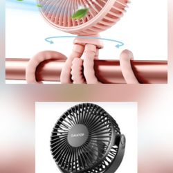 Gaiatop Stroller Fan Battery Operated Detachable 3 Speed