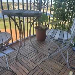 Patio Table With Foldable Chairs