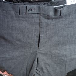 "CLAIBORNE" MENS PLAID CLASSIC FIT FLAT FRONT SUIT PANT