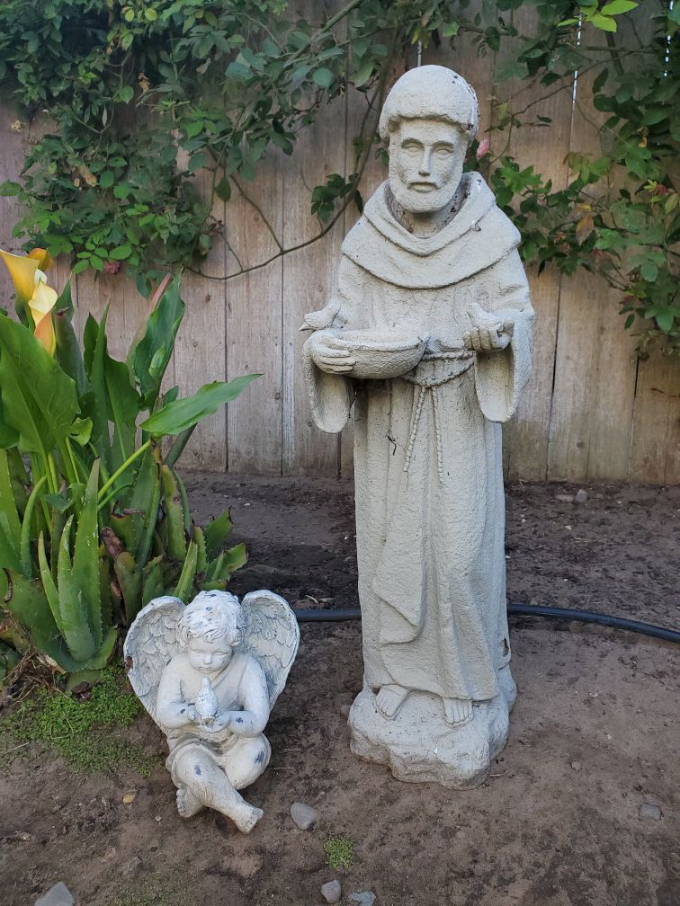 Garden Statues-St. Francis Angel Set