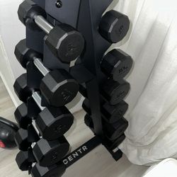 CENTR DUMBBELL WEIGHT SET WITH RACk