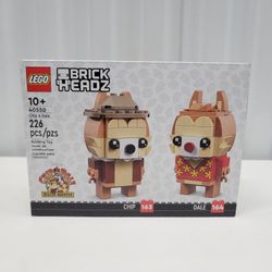 LEGO BRICKHEADZ 40550 Chip & Dale Building Set 226 Pcs. Brand New Retired!
