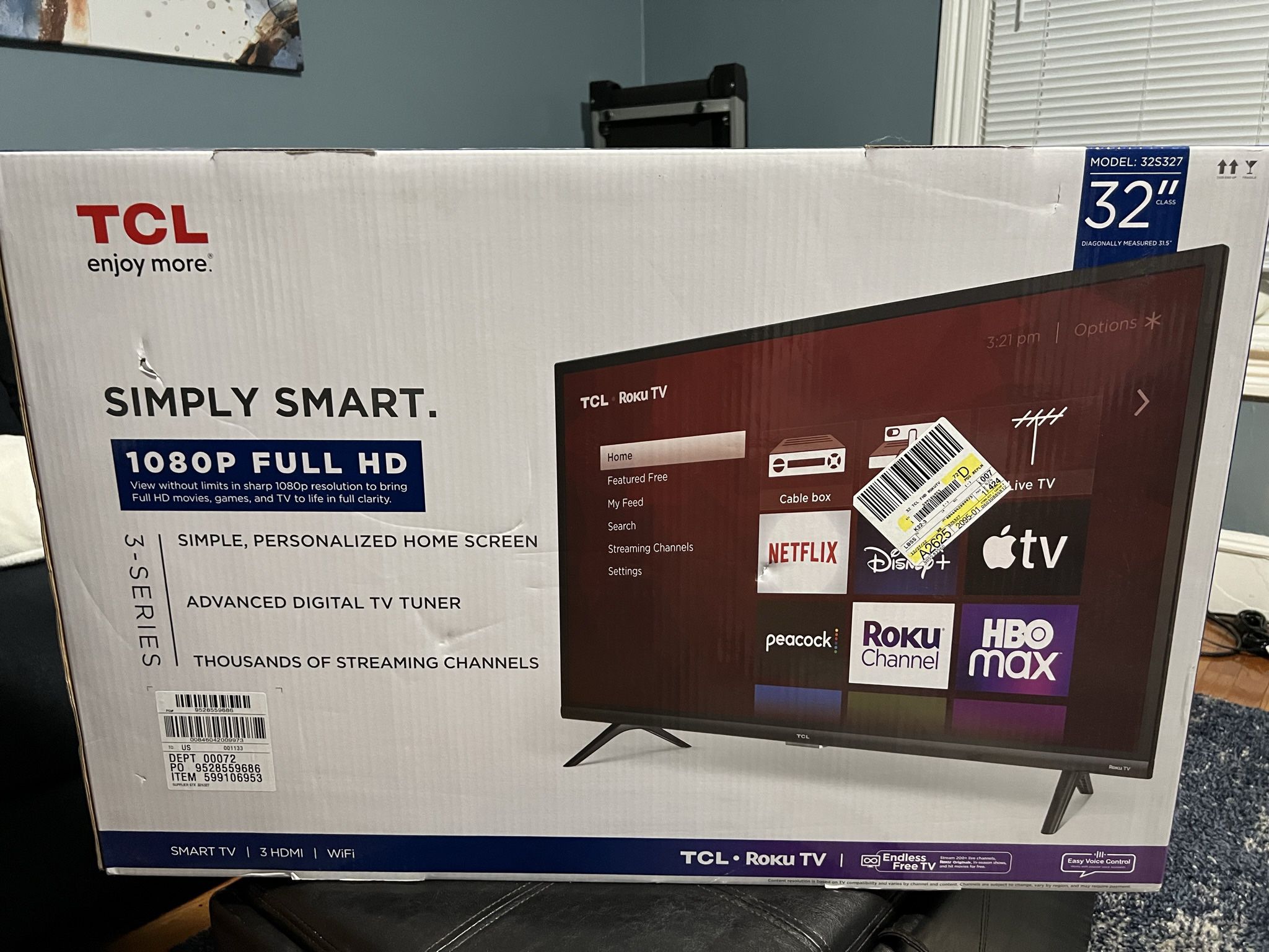 TCL 32S327 32 Inch 3-Series Roku Smart HD TV *New in box*