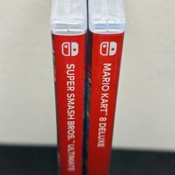 Brand New - Sealed -  Never Opened - $100 - Both - Super Smash Bros Ultimate - MarioKart 8 Deluxe 