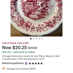 16 PIECES PLATES, 10" 5, 12" 2 PLATTERS,  7" 4 SAUCERS, 10" 5 SOUP PLATES IN EXCELLENT CONDITION 