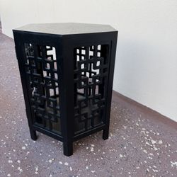 Wood Table Black Hexagonal, Chinese Style 