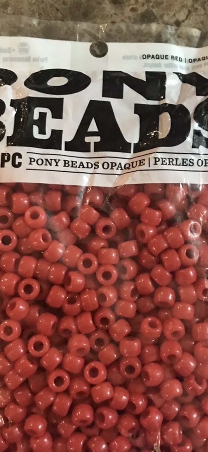 Darice Pony Beads 6 mm X 9 mm 1,000/Pkg Opaque RED for kids crafts and beading