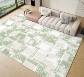 New Modern Area Rug - Geometric Rug for Bedroom Living Room, Machine Washable Rug Soft Non Slip