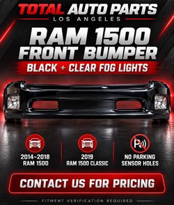 Ram 1500 Front Bumper Black with Fog Lights