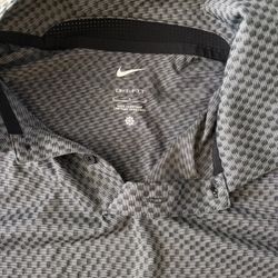 Nike Black And Grey Large Polo 