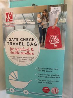 J.L. Childress Gate Check Bag for Standard & Double Strollers - Red, New
