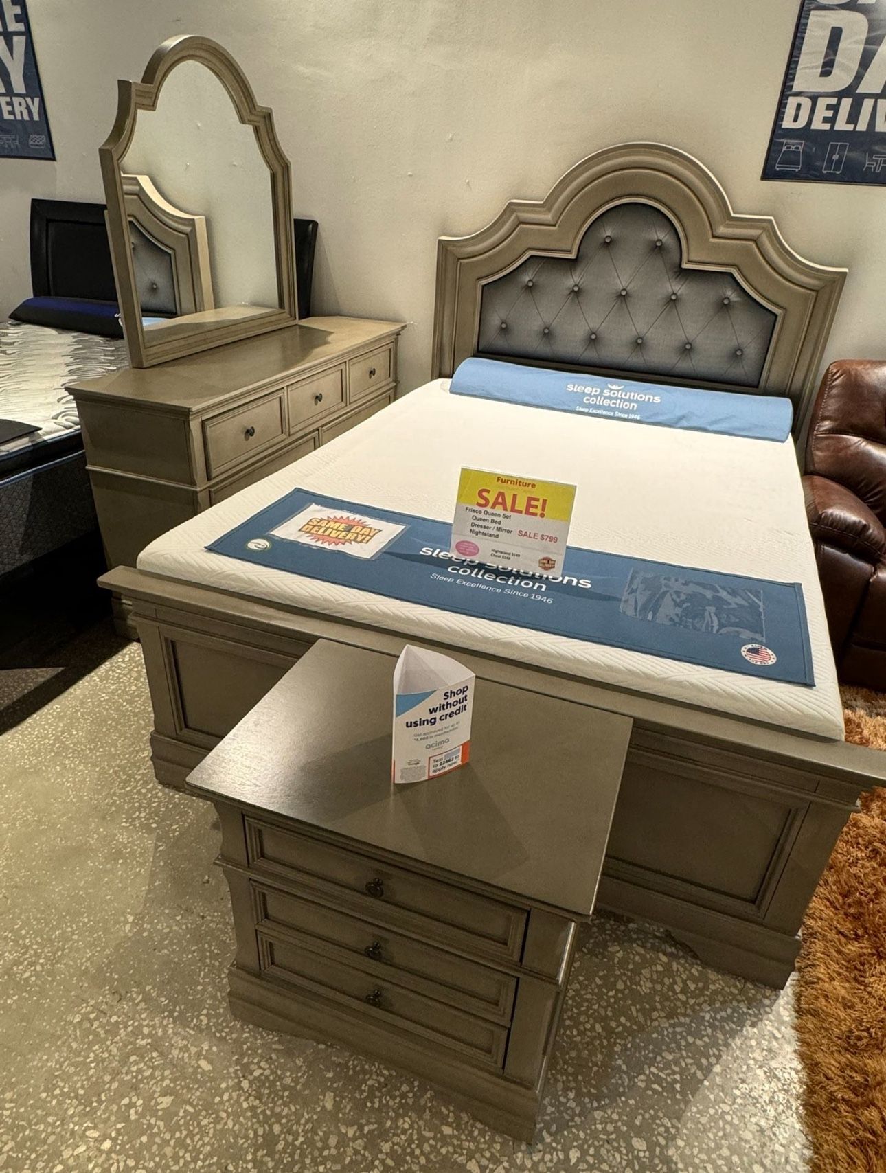 BEAUTIFUL NEW FRISCO QUEEN BEDROOM SET ON SALE ONLY $799. KING SET $899. IN STOCK SAME DAY DELIVERY 🚚 EASY FINANCING